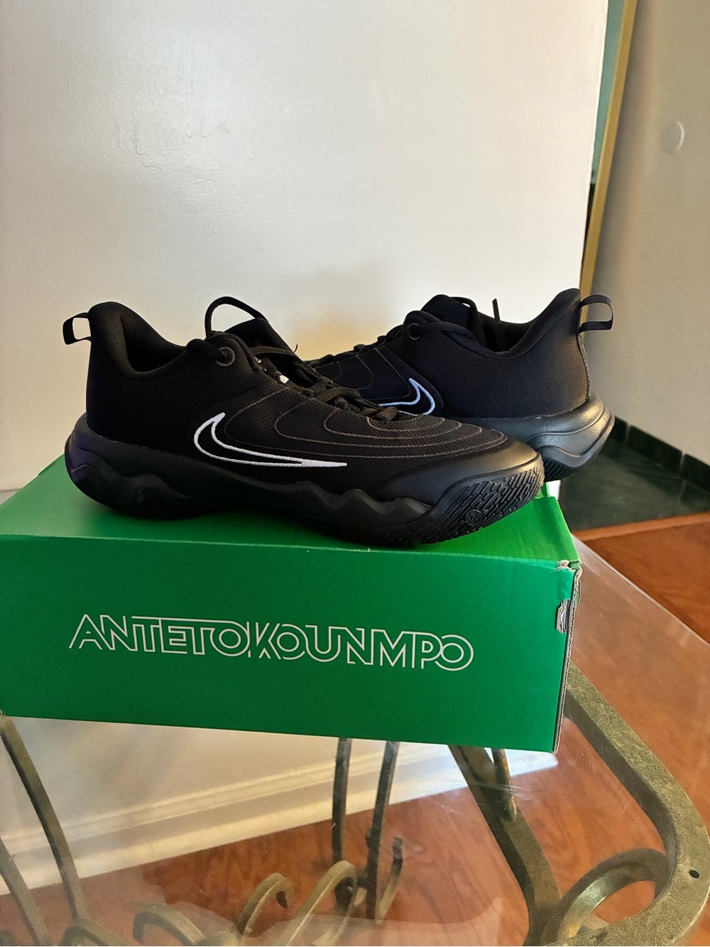 Nike Black Sneakers with White Swoosh Accent